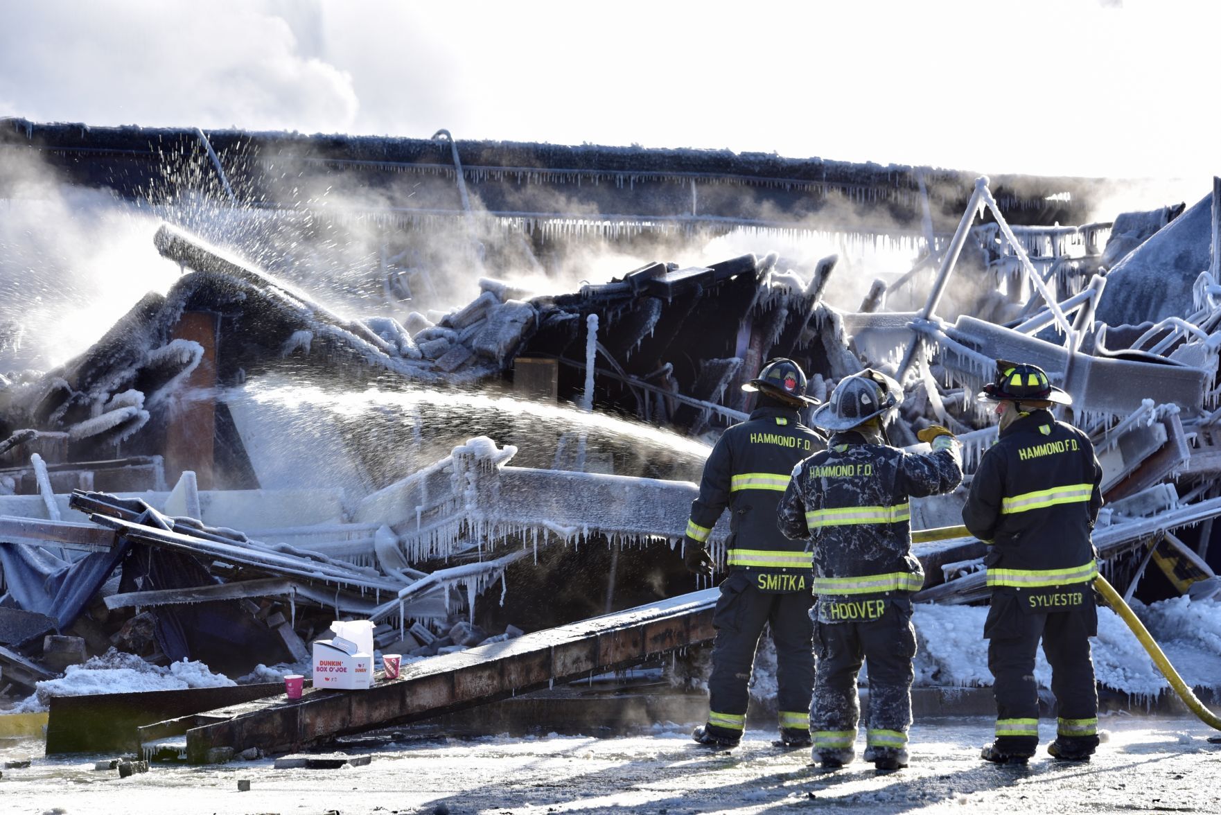 Fire Fighters battle Extra Alarm fire in Frigid Weather
